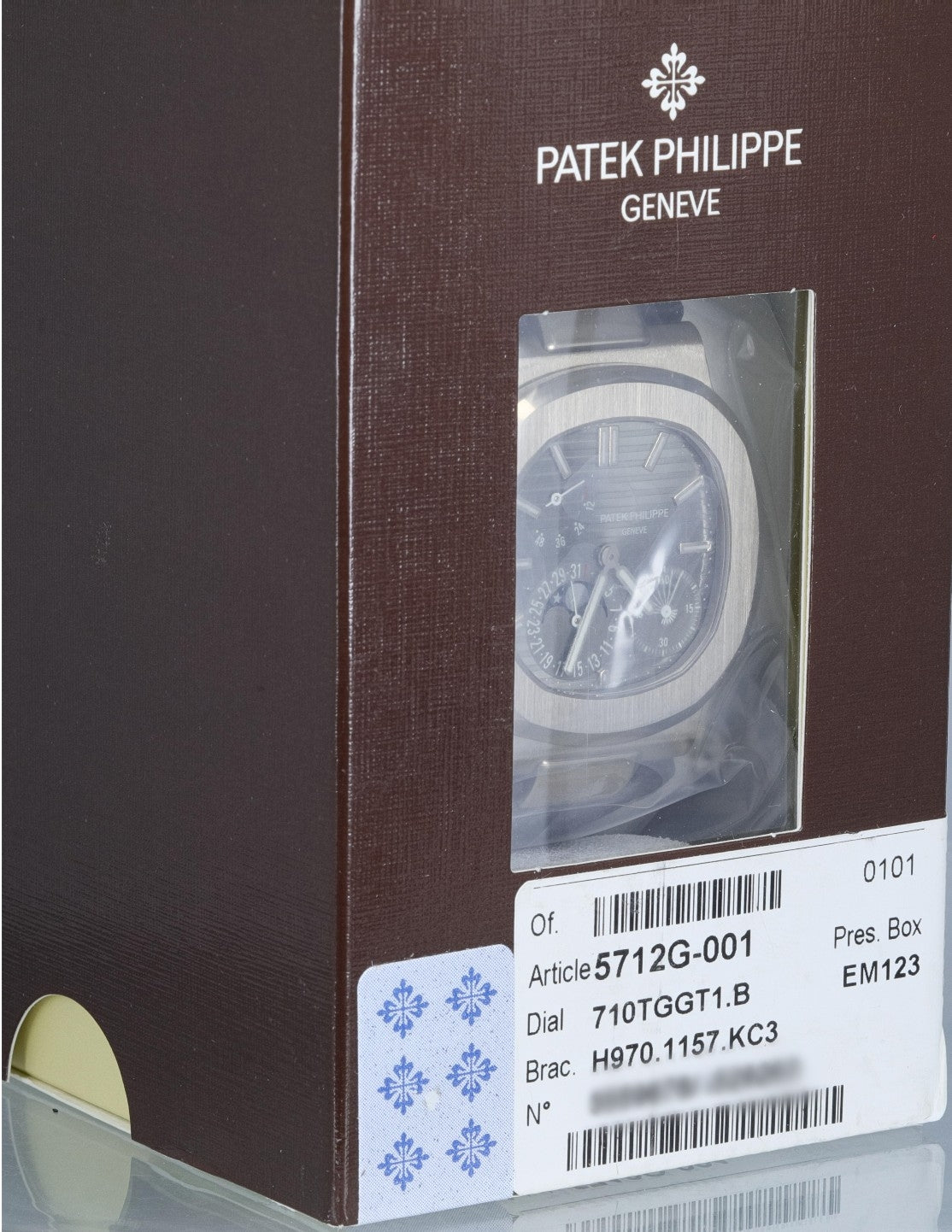 Patek Philippe Nautilus White Gold Power Reserve Moon Date 5712g-001 - Beverly Hills Watch Company