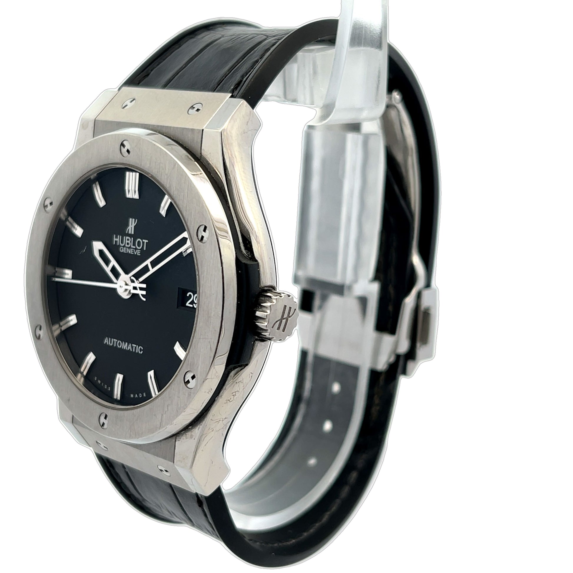 Hublot Classic Fusion 45mm Titanium Black Dial 511.NX.1171.LR - Beverly Hills Watch Company