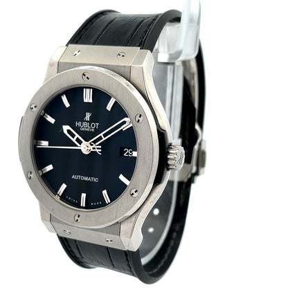 Hublot Classic Fusion 45mm Titanium Black Dial 511.NX.1171.LR - Beverly Hills Watch Company