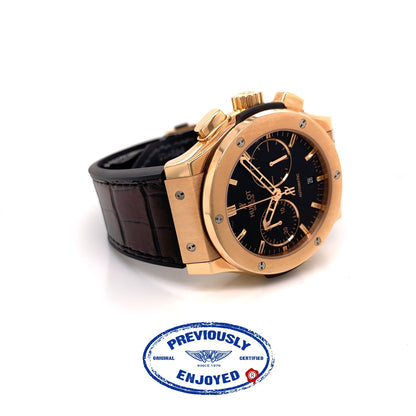 Hublot Classic Fusion 45mm Rose Gold Chronograph Black Dial 521.OX.1180.LR U88N93 - Beverly Hills Watch Company