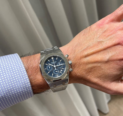 Audemars Piguet Royal Oak Chronograph 39MM Stainless Steel Blue Dial 25860ST.OO.1110ST.04 - Beverly Hills Watch Company