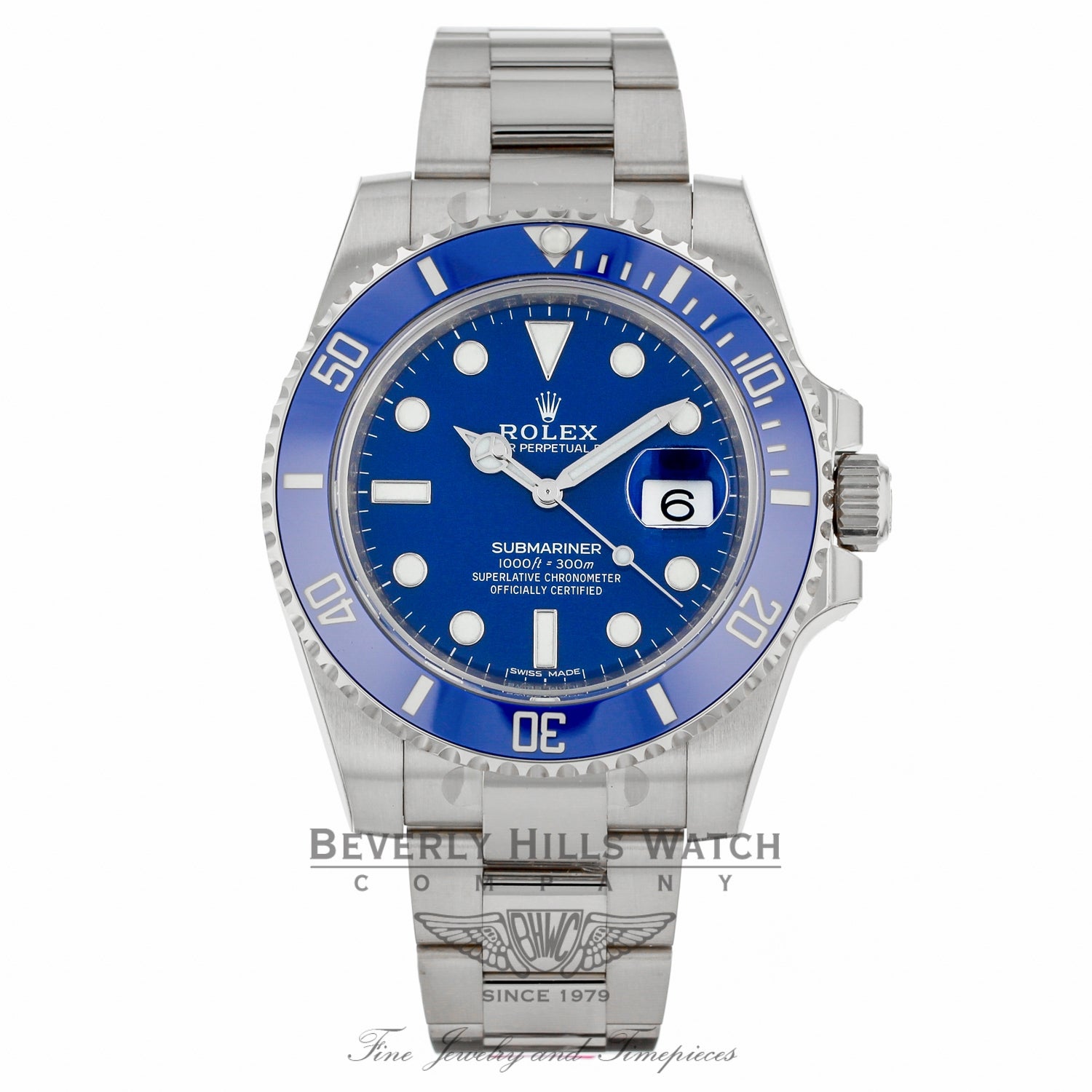 Rolex Submariner White Gold Watch 116619 - Beverly Hills Watch Company