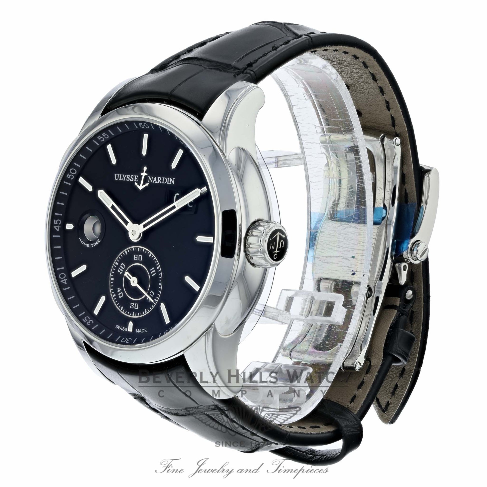 Ulysse Nardin Dual Time Stainless Steel 42mm Watch 3343-126/92 EVKZDQ- Beverly Hills Watch Company