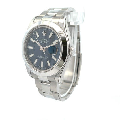 Rolex Datejust II Stainless Steel 41mm Oyster Bracelet Blue Dial 116300 - Beverly Hills Watch Company
