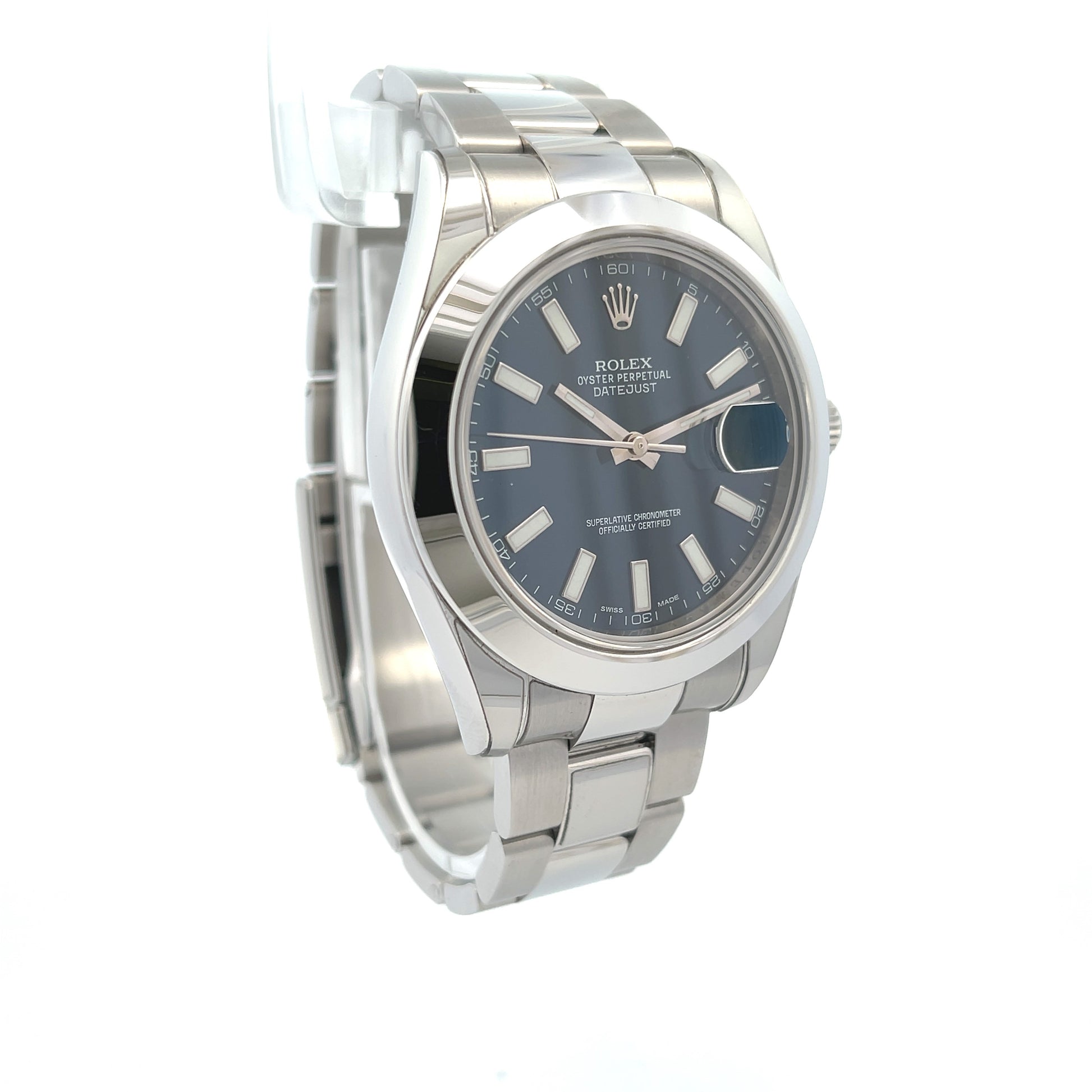 Rolex Datejust II Stainless Steel 41mm Oyster Bracelet Blue Dial 116300 - Beverly Hills Watch Company