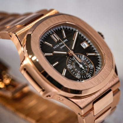Patek Philippe Nautilus Chronograph Rose Gold Black Dial 5980/1R-001