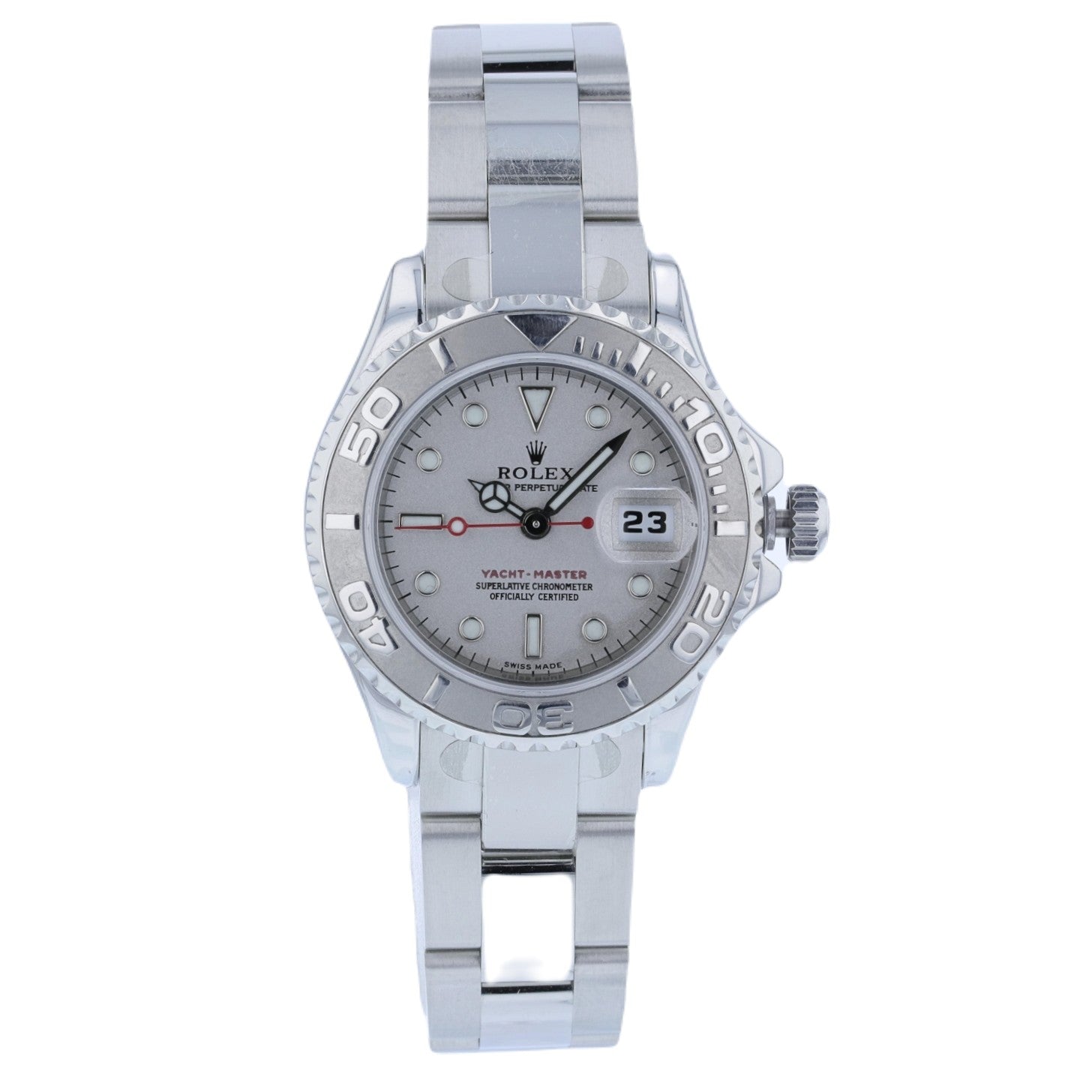 Rolex Yachtmaster 29mm Platinum Bezel and Dial Stainless Steel 169622 - Beverly Hills Watch Company