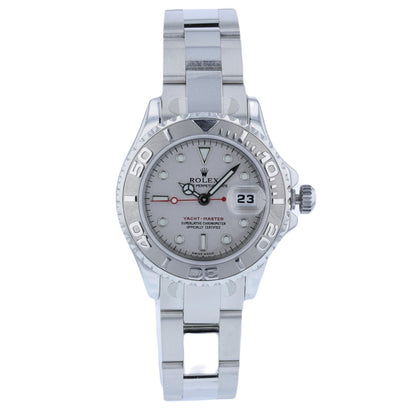 Rolex Yachtmaster 29mm Platinum Bezel and Dial Stainless Steel 169622 - Beverly Hills Watch Company