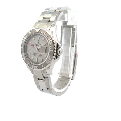 Rolex Yachtmaster 29mm Platinum Bezel and Dial Stainless Steel 169622 - Beverly Hills Watch Company