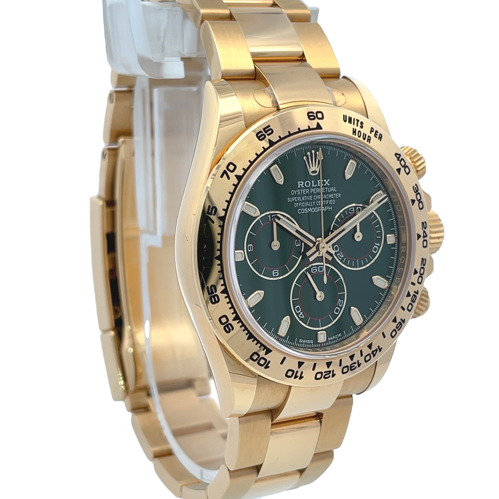Rolex Daytona Yellow Gold Anniversary Green 116508 - Beverly Hills Watch Company