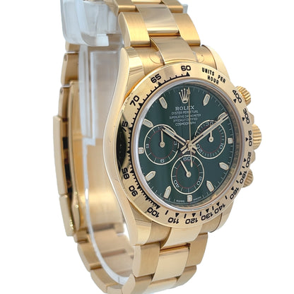 Rolex Daytona Yellow Gold Anniversary Green 116508 - Beverly Hills Watch Company