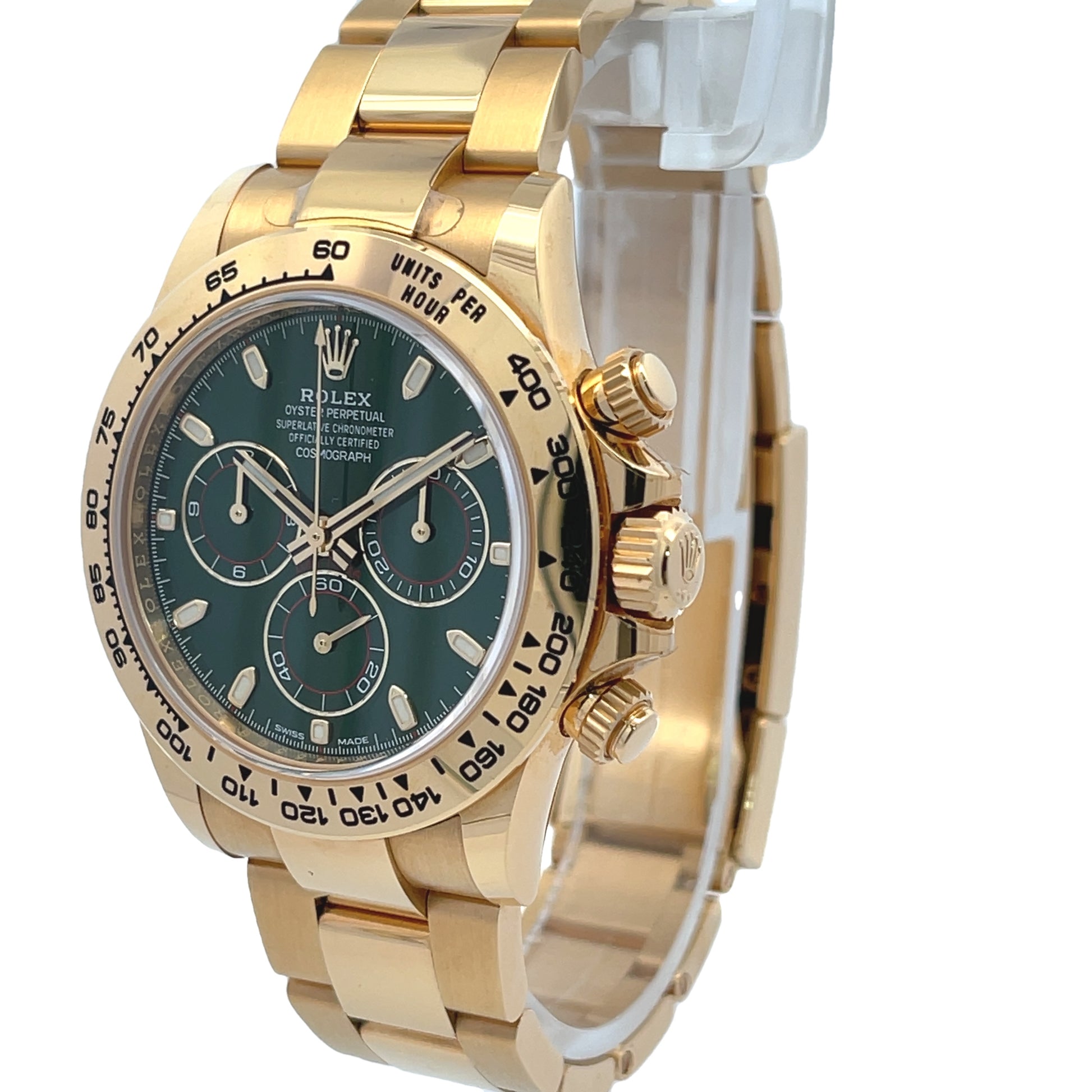 Rolex Daytona Yellow Gold Anniversary Green 116508 - Beverly Hills Watch Company