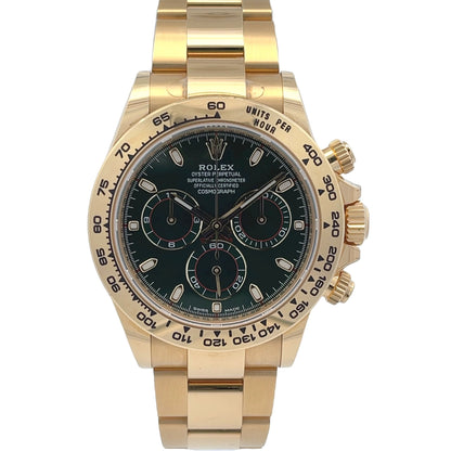 Rolex Daytona Yellow Gold Anniversary Green 116508 - Beverly Hills Watch Company