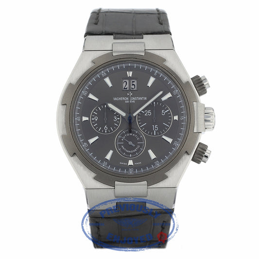 Vacheron Constantin Overseas Chronograph 42MM Stainless Steel Titanium Bezel Anthracite dial Black Rubber Strap 49150/000W-9501 ZTL9L3- Beverly Hills Watch Company