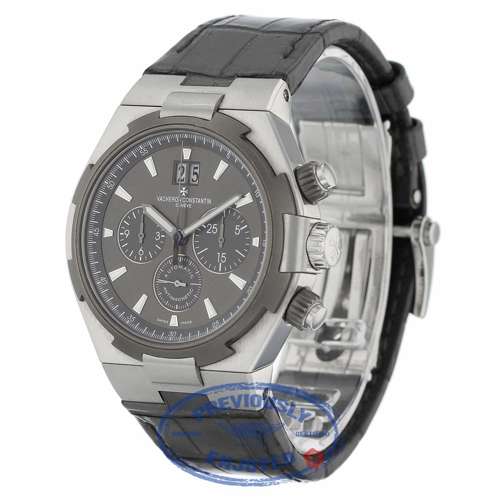 Vacheron Constantin Overseas Chronograph 42MM Stainless Steel Titanium Bezel Anthracite dial Black Rubber Strap 49150/000W-9501 ZTL9L3- Beverly Hills Watch Company