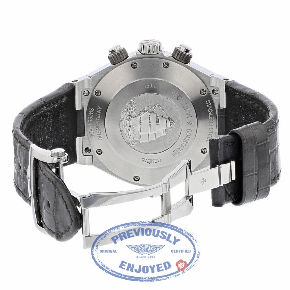 Vacheron Constantin Overseas Chronograph 42MM Stainless Steel Titanium Bezel Anthracite dial Black Rubber Strap 49150/000W-9501 ZTL9L3- Beverly Hills Watch Company