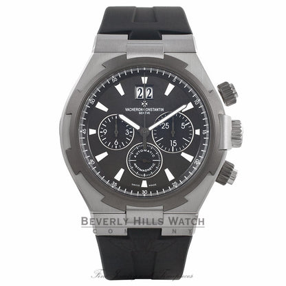 Vacheron Constantin Overseas Chronograph 42MM Stainless Steel Titanium Bezel Black Rubber Strap 49150/000W-9501 98HY5V  - Beverly Hills Watch Company Watch Store