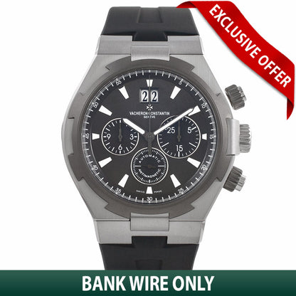 Vacheron Constantin Overseas Chronograph 42MM Stainless Steel Titanium Bezel Black Rubber Strap 49150/000W-9501 98HY5V  - Beverly Hills Watch Company Watch Store