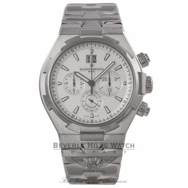 Vacheron Constantin Overseas Chronograph Silver Dial Stainless Steel on Bracelet 49150/B01A-9095-0004 - Beverly Hills Watch Company Watch Store