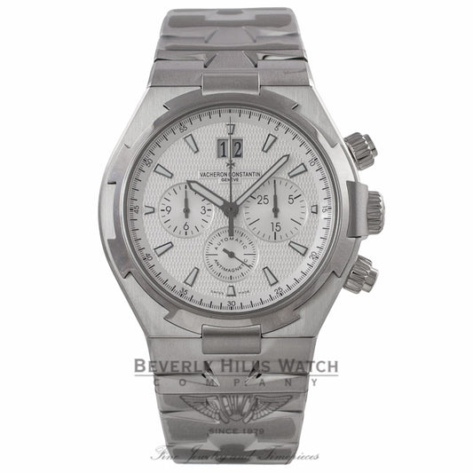 Vacheron Constantin Overseas Chronograph Silver Dial Stainless Steel on Bracelet 49150/B01A-9095-0004 - Beverly Hills Watch Company Watch Store