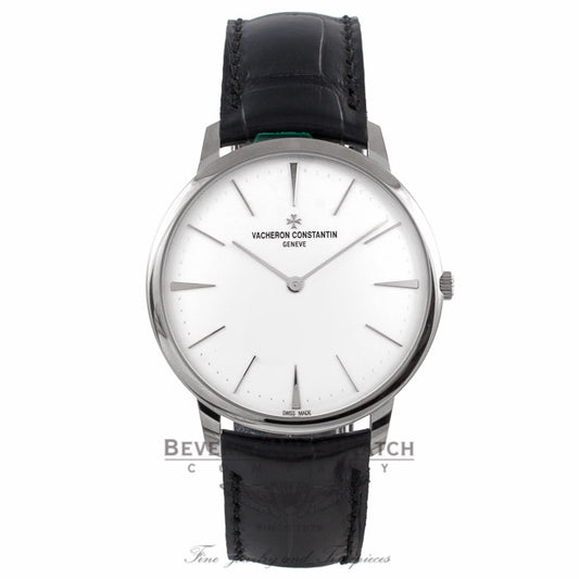 Vacheron Constantin Patrimony Comtemporaine 40MM 18k White Gold Silver Dial Black Alligator Strap 81180/000G-9117 65Z4FY - Beverly Hills Watch Company Watch Store