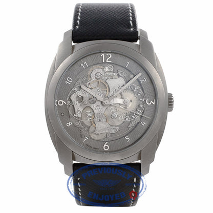Vacheron Constantin Quai De L'lle Day Date Titanium Skeleton Dial Black Strap 85050/000T-9341 U2WD3Q - Beverly Hills Watch Company Watch Store