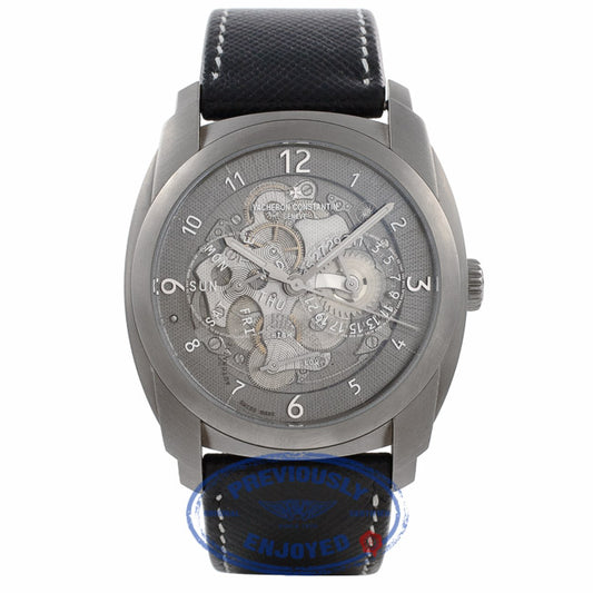 Vacheron Constantin Quai De L'lle Day Date Titanium Skeleton Dial Black Strap 85050/000T-9341 U2WD3Q - Beverly Hills Watch Company Watch Store