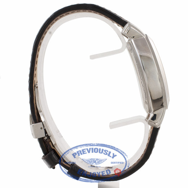 Vacheron Constantin Royal Eagle Chronograph Stainless Steel Off White Dial Black Leather Strap 49145/000A-8970 ER40KH - Beverly Hills Watch Company Watch Store