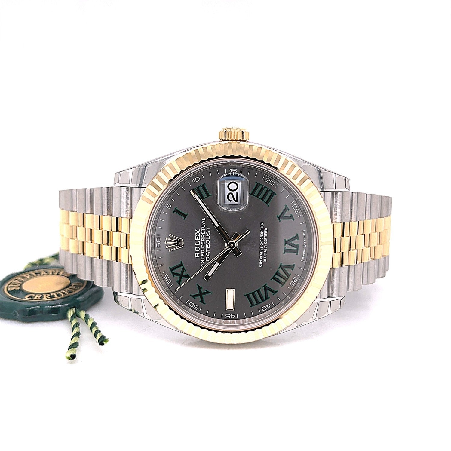Rolex Datejust 41mm Wimbledon Dial Steel 18K Yellow Gold Jubilee 126333 - Beverly Hills Watch Company