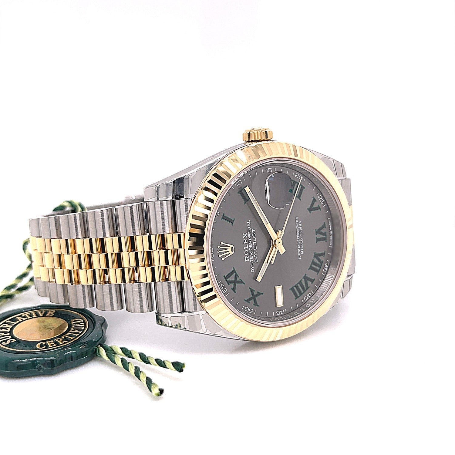 Rolex Datejust 41mm Wimbledon Dial Steel 18K Yellow Gold Jubilee 126333 - Beverly Hills Watch Company