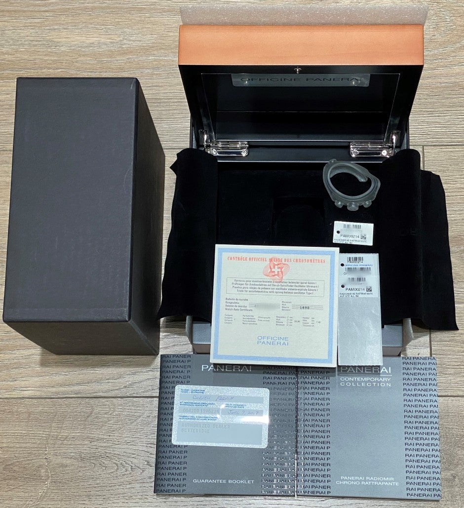 Panerai Radiomir Chrono Rattrapante 45mm Stainless Steel PAM00214 VKKR38 - Beverly Hills Watch Company