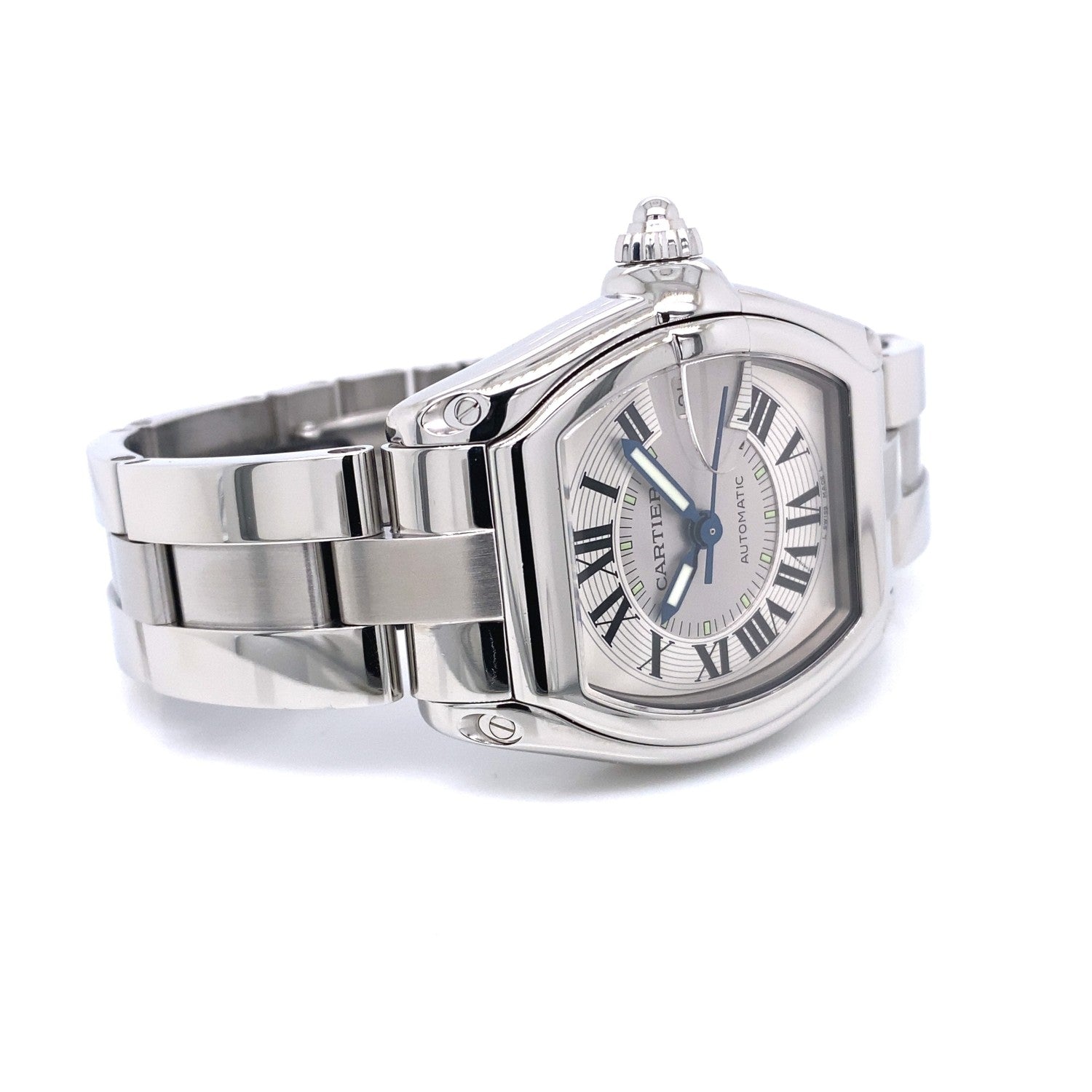 Cartier Roadster Large Stainless Steel Silver Dial W62000V3 - Beverly Hills Watch Company