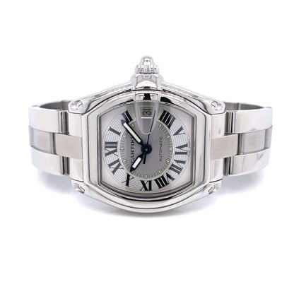Cartier Roadster Large Stainless Steel Silver Dial W62000V3 - Beverly Hills Watch Company