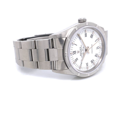 Rolex Air-king 34mm Stainless Steel White Roman Dial 14010 - Beverly Hills Watch Company