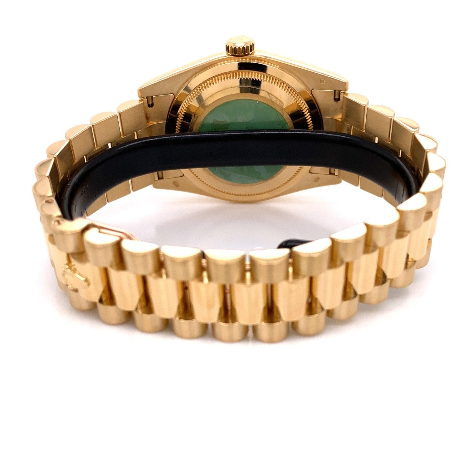 Rolex Day-Date President 36mm 18k Yellow Gold Fluted Bezel Black Dial 118208 WDWRP5 - Beverly Hills Watch Company