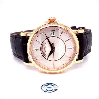 Patek Philippe Calatrava 38mm Rose Gold Silver Opaline Dial 5153r-001 WLH8MZ - Beverly Hills Watch Company