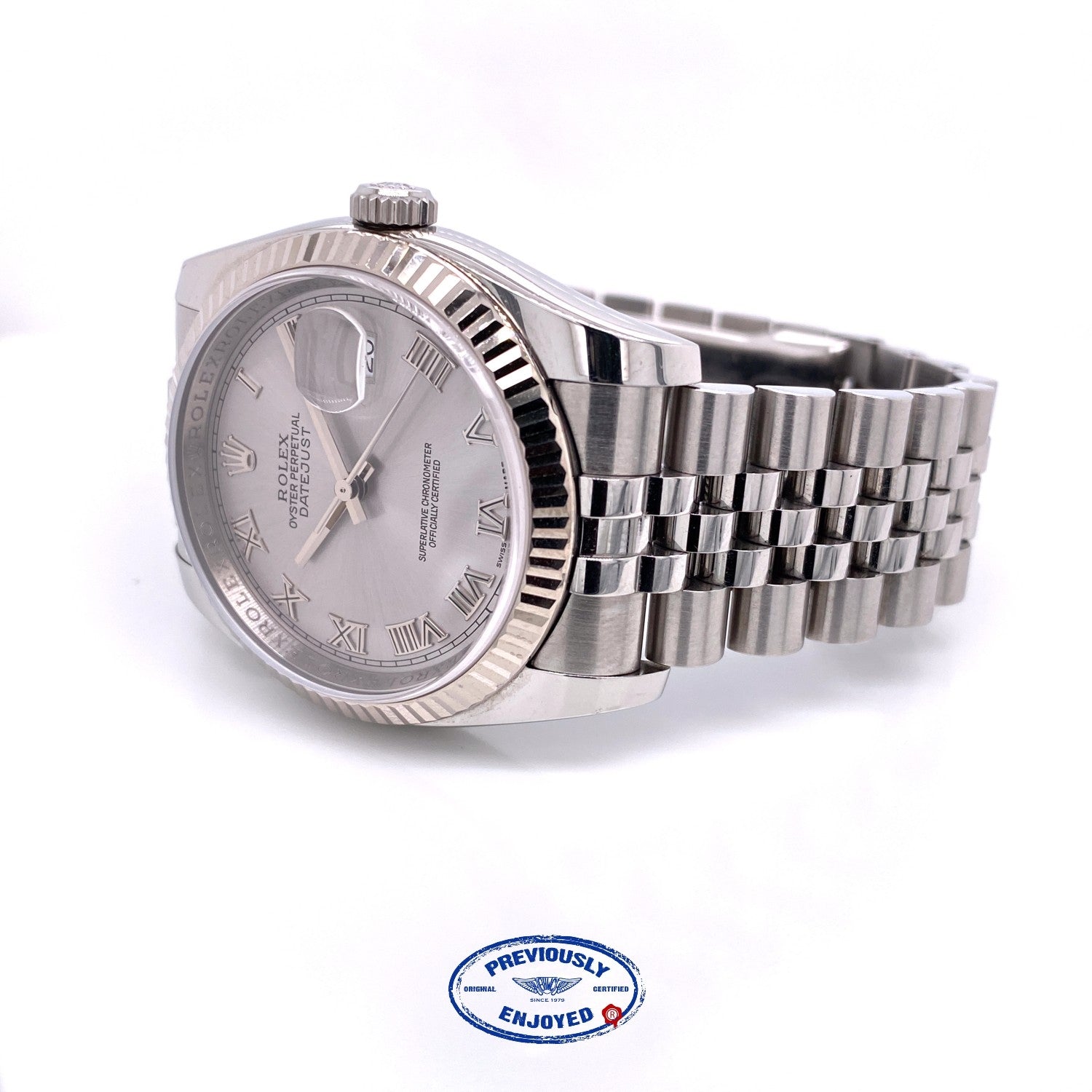 Rolex Datejust 36MM Silver Roman Dial Jubilee Bracelet 116234 WVD3XF - Beverly Hills Watch Company