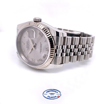 Rolex Datejust 36MM Silver Roman Dial Jubilee Bracelet 116234 WVD3XF - Beverly Hills Watch Company
