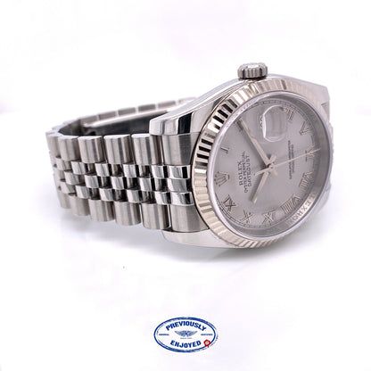 Rolex Datejust 36MM Silver Roman Dial Jubilee Bracelet 116234 WVD3XF - Beverly Hills Watch Company