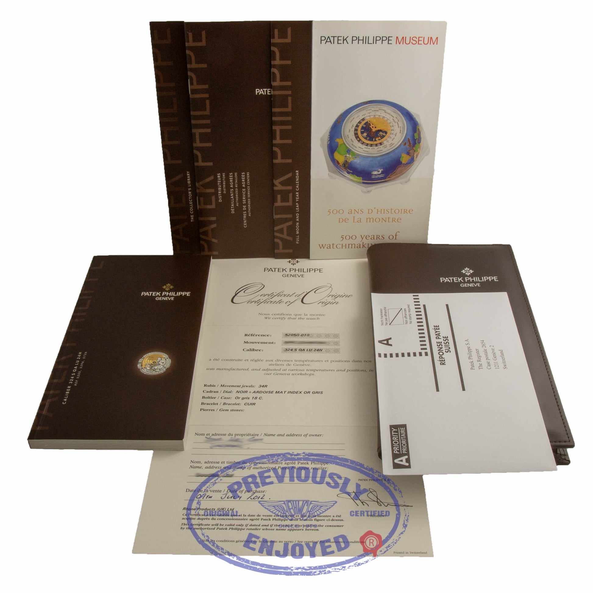 Patek Philippe Complications Annual Calendar Black and Grey Dial 40mm White Gold Watch 5205G-010 WVKF2X- Beverly Hills Watch