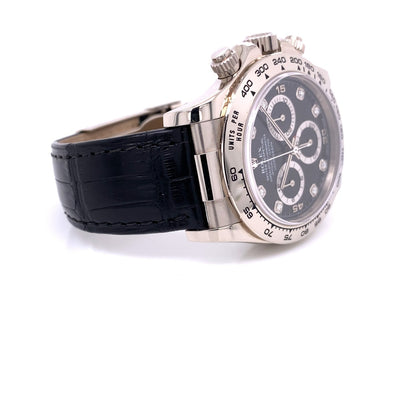 Rolex Daytona White Gold Black Diamond Dial 116519 WWRACD - Beverly Hills Watch Company