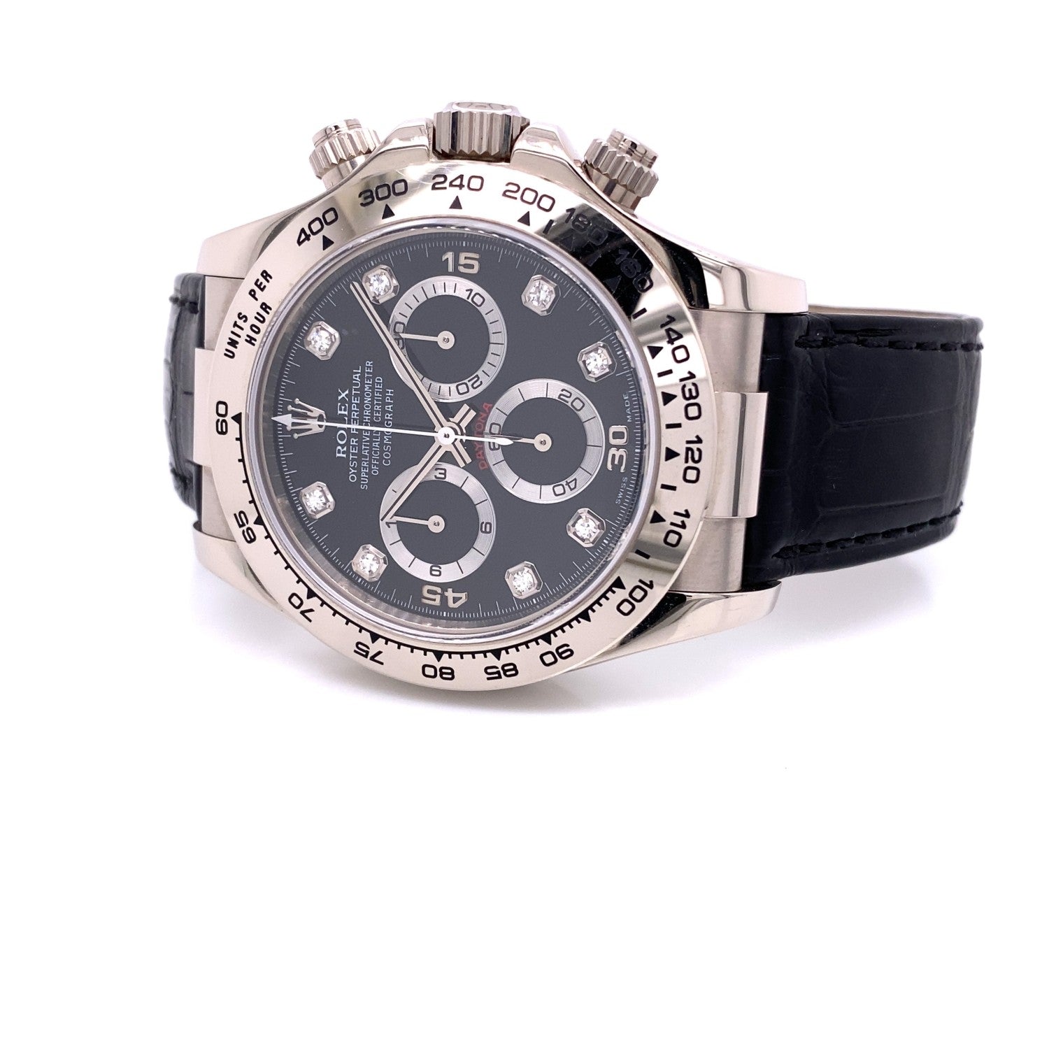 Rolex Daytona White Gold Black Diamond Dial 116519 WWRACD - Beverly Hills Watch Company