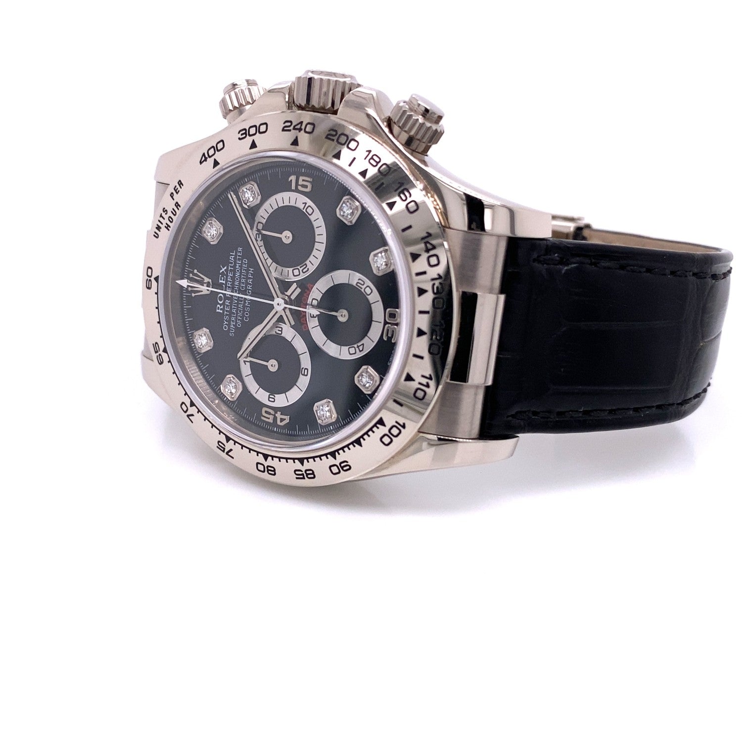 Rolex Daytona White Gold Black Diamond Dial 116519 WWRACD - Beverly Hills Watch Company
