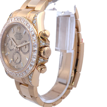 Rolex Yellow Gold Daytona Baguette Diamond Bezel and Dial 126598tbr