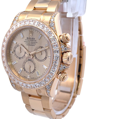 Rolex Yellow Gold Daytona Baguette Diamond Bezel and Dial 126598tbr