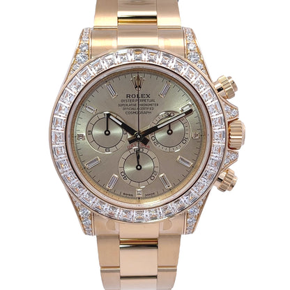 Rolex Yellow Gold Daytona Baguette Diamond Bezel and Dial 126598tbr