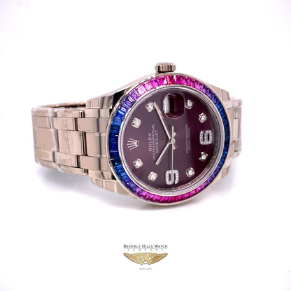 Rolex Pearlmaster Datejust 39mm White Gold Sapphire and diamonds 86349SAFUBL XFQPWP