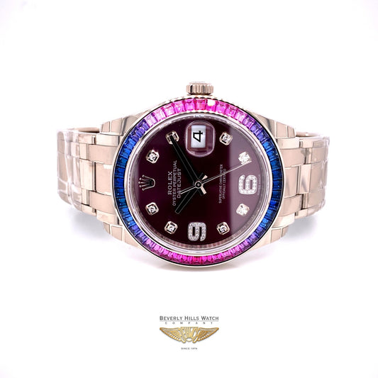 Rolex Pearlmaster Datejust 39mm White Gold Sapphire and diamonds 86349SAFUBL XFQPWP