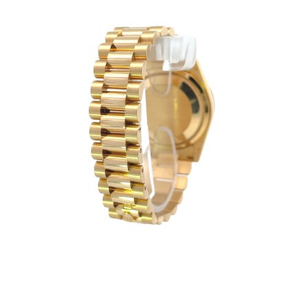 Rolex Day-Date President 36mm Yellow Gold Fluted Bezel Green Dial 118238 - Beverly Hills Watch Company