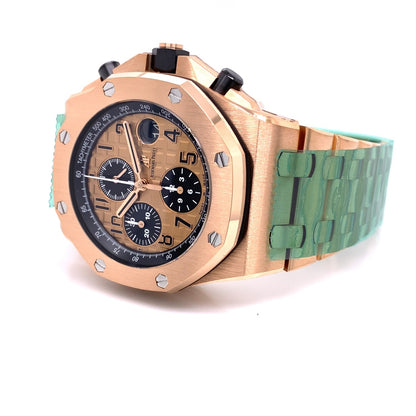 Audemars Piguet Royal Oak Offshore 18k Rose Gold Chronograph Automatic on Bracelet 26470OR.OO.1000OR.01 - Beverly Hills Watch Company